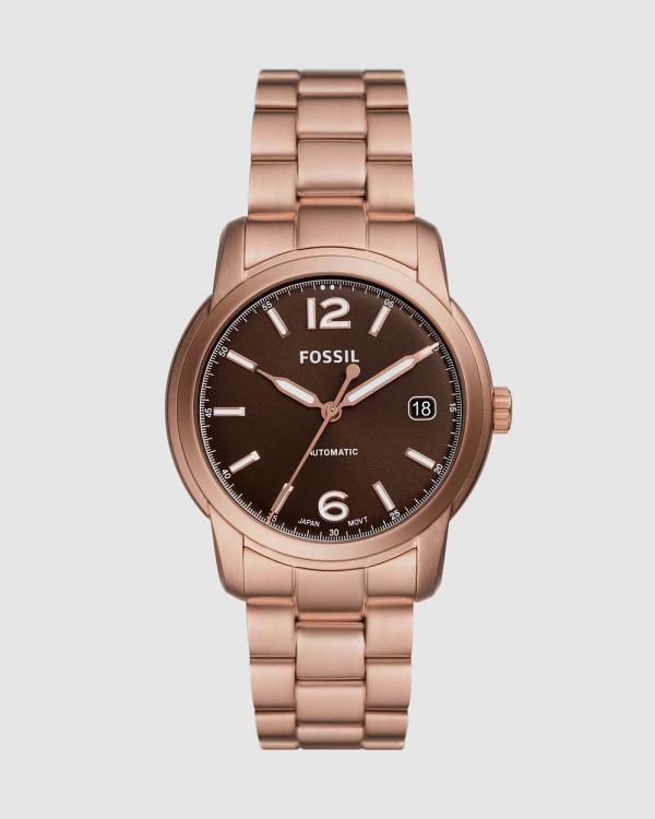 Fossil - Fossil Heritage Rose Gold Tone Analogue Watch - Watches (ROSE GOLD) Fossil Heritage Rose Gold Tone Analogue Watch
