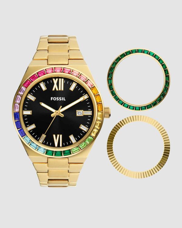 Fossil - Scarlette Gold Tone Analogue Watch - Watches (Multicolor) Scarlette Gold Tone Analogue Watch