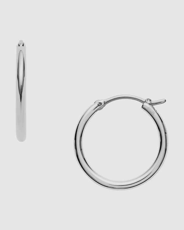 Fossil - Silver Tone Hoop Earring - Jewellery (Silver) Silver-Tone Hoop Earring