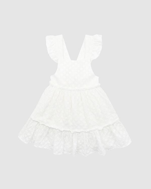 Fox & Finch - Budgie Broiderie Dress   Kids - Dresses (White) Budgie Broiderie Dress - Kids