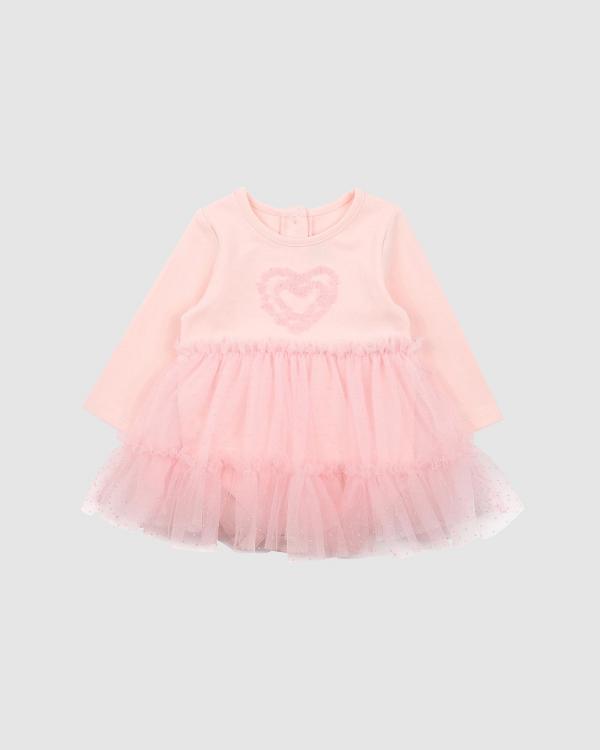 Fox & Finch - Starlette Heart Tutu Overlay Dress   Babies - Dresses (Pink) Starlette Heart Tutu Overlay Dress - Babies