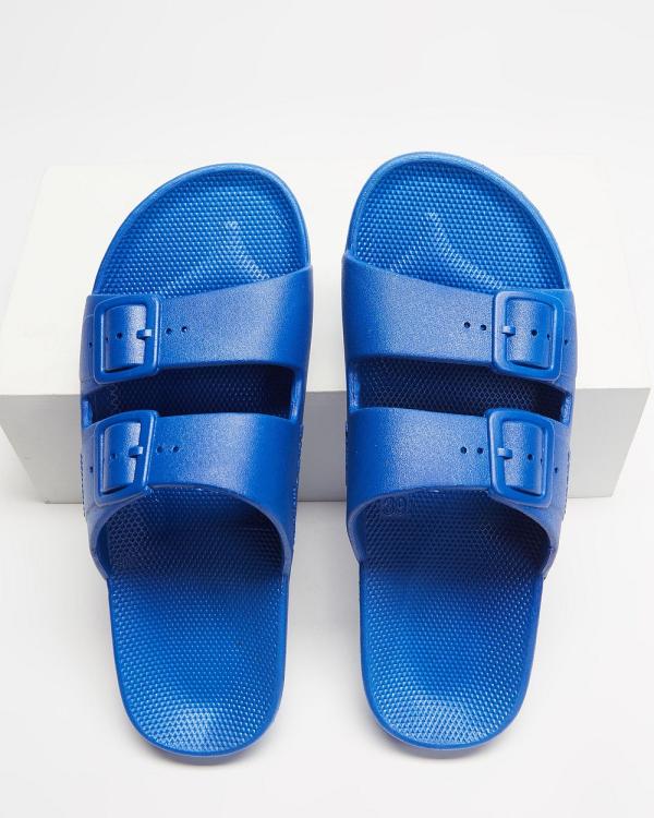 Freedom Moses - Slides   Unisex - Casual Shoes (Blue) Slides - Unisex
