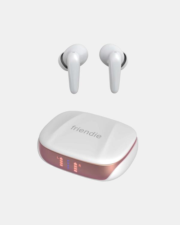 Friendie - AIR Focus ANC Pearl White and Rose Gold Noise Cancelling Earbuds (True Wireless In Ear Headphones) - Tech Accessories (WhiteRose) AIR Focus ANC Pearl White and Rose Gold Noise Cancelling Earbuds (True Wireless In Ear Headphones)