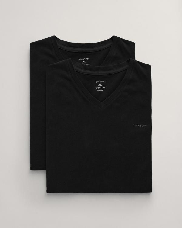Gant - 2 Pack V Neck T Shirts - Sleepwear (BLACK) 2-Pack V-Neck T-Shirts