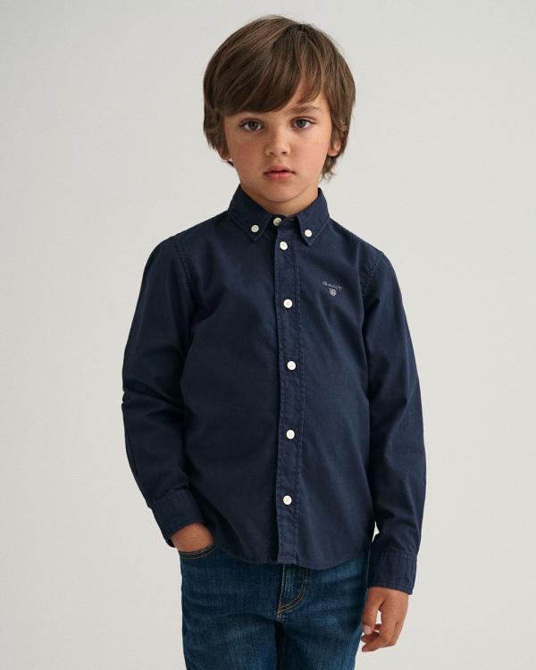 Gant - Boys Cotton Twill Shirt - Shirts & Polos (EVENING BLUE) Boys Cotton Twill Shirt