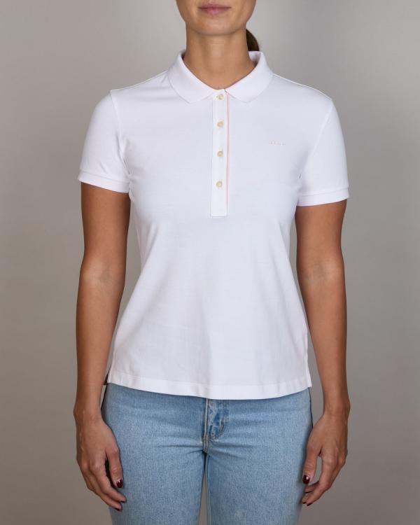 Gant - Contrast Collared Piqué Polo Shirt - Shirts & Polos (WHITE) Contrast Collared Piqué Polo Shirt