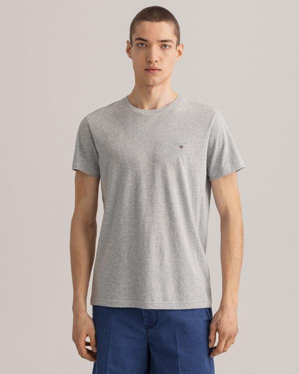 Gant - Original Basic T Shirt - T-Shirts & Singlets (LIGHT GREY MELANGE) Original Basic T-Shirt