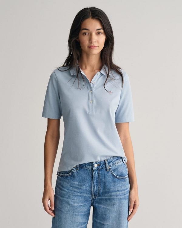 Gant - Shield Piqué Polo Shirt - Shirts & Polos (DOVE BLUE) Shield Piqué Polo Shirt