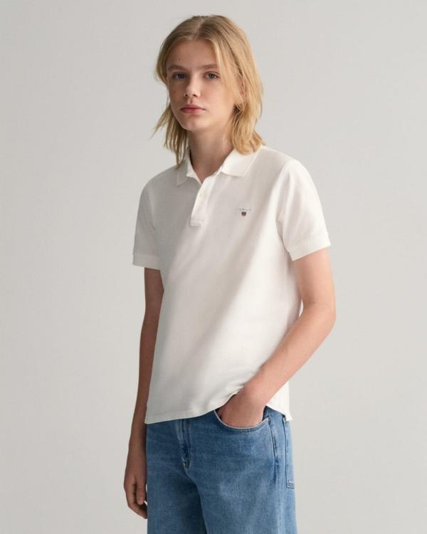 Gant - Teen Boys Original Pique Polo Shirt - Shirts & Polos (WHITE) Teen Boys Original Pique Polo Shirt