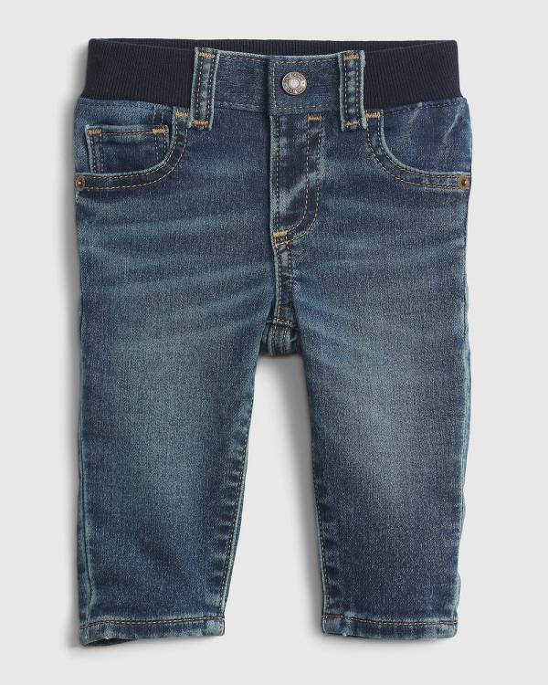 Gap - Baby Organic Knit Denim Slim Jeans - Sweatpants (BLUE) Baby Organic Knit-Denim Slim Jeans