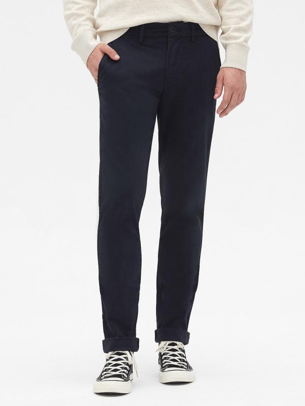 Gap - Essential Khakis in Skinny Fit with GapFlex - Pants (NAVY) Essential Khakis in Skinny Fit with GapFlex