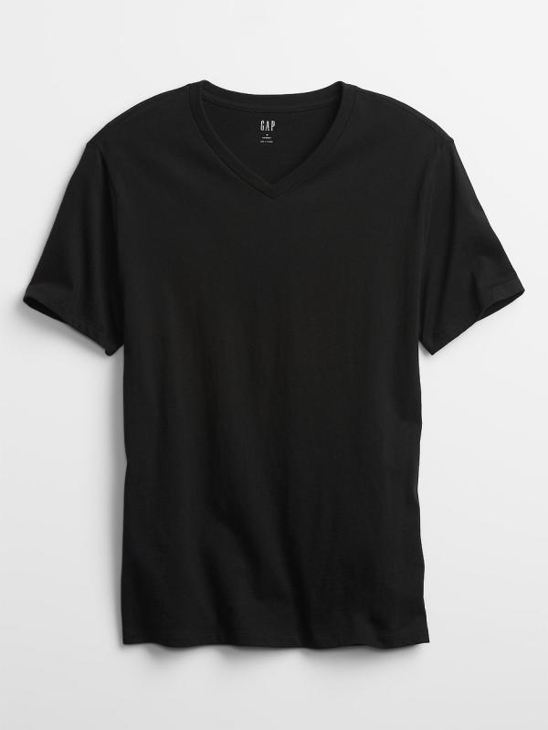 Gap - Everyday V Neck T Shirt - Short Sleeve T-Shirts (BLACK) Everyday V-Neck T-Shirt