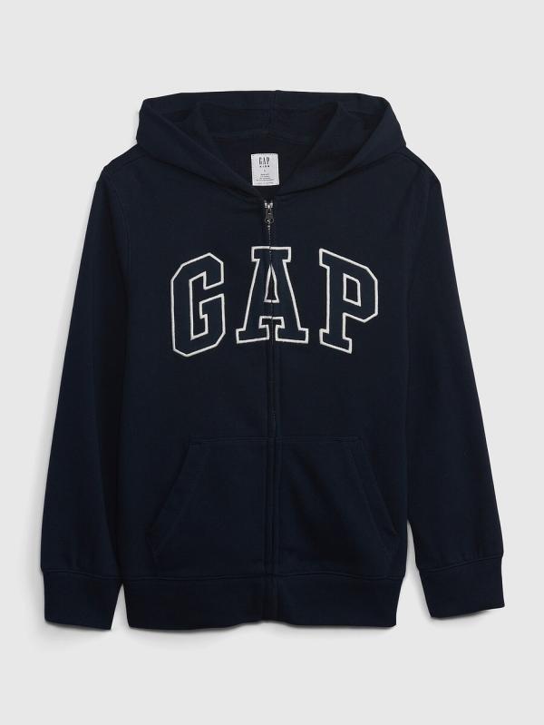 Gap - Kids Arch Logo Full Zip Hoodie - Hoodies (BLUE) Kids Arch Logo Full-Zip Hoodie