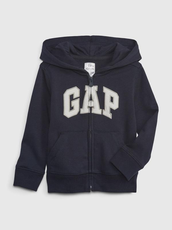 Gap - Toddler Boy Logo Full Zip Hoodie - Sweats (BLUE) Toddler Boy Logo Full Zip Hoodie