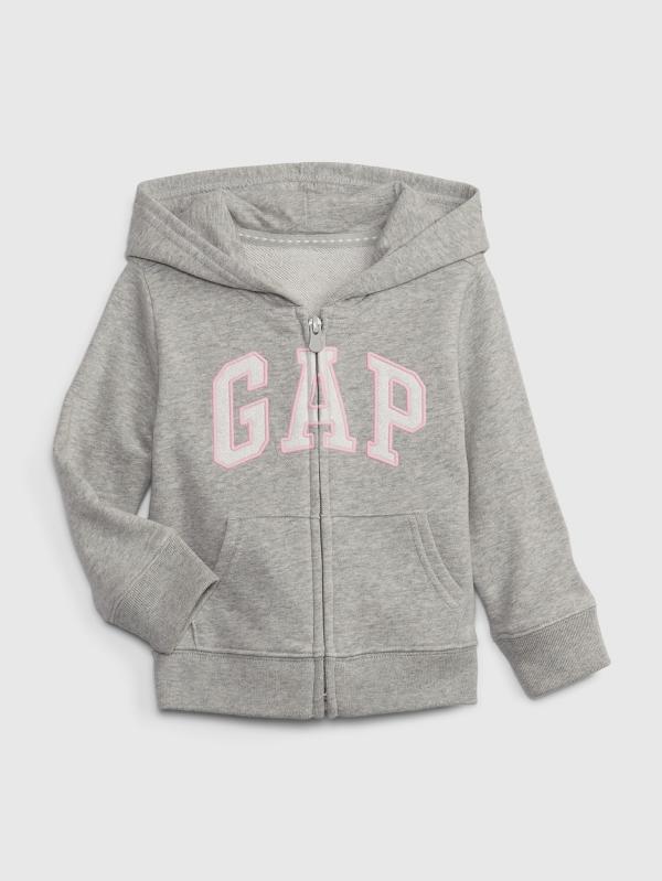 Gap - Toddler Girl Gap Logo Full Zip Hoodie - Hoodies (GREY) Toddler Girl Gap Logo Full Zip Hoodie