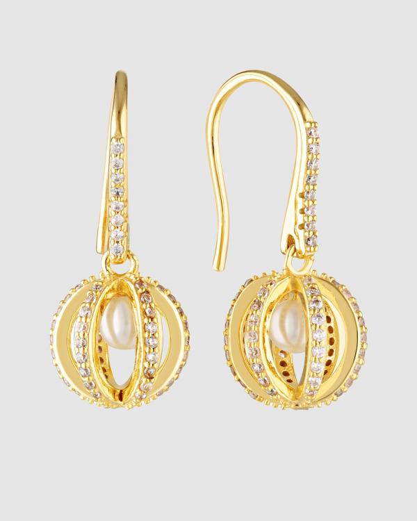 Georgini - Majesty Freshwater Pearl And Cubic Zirconia Earrings Gold - Jewellery (Gold) Majesty Freshwater Pearl And Cubic Zirconia Earrings Gold