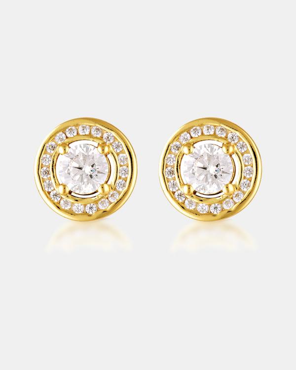 Georgini - Milestone Cubic Zirconia Halo Earrings - Jewellery (Gold) Milestone Cubic Zirconia Halo Earrings