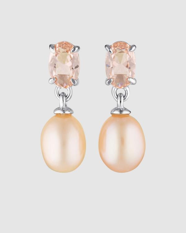 Georgini - Whitsundays Pink Freshwater Pearl And Morganite Cubic Zirconia Earrings Silver - Jewellery (Silver) Whitsundays Pink Freshwater Pearl And Morganite Cubic Zirconia Earrings Silver