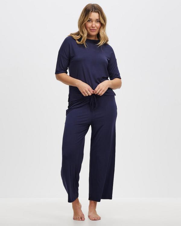 Gingerlilly - Taylor Wide Leg Pyjamas - Two-piece sets (Navy) Taylor Wide Leg Pyjamas