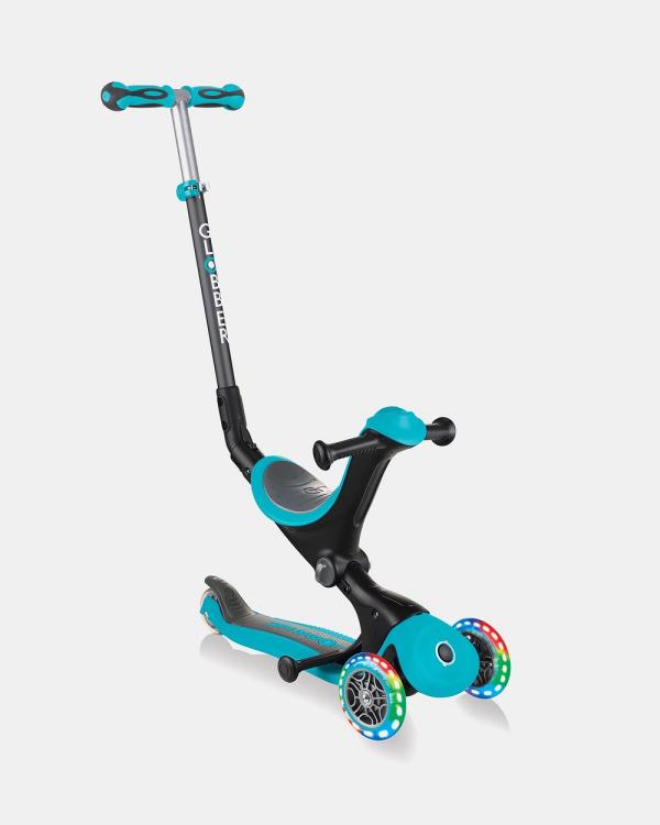 Globber - Go Up Deluxe w Light Up Wheels Convertible Ride On Scooter - Scooters (Teal) Go Up Deluxe w-Light Up Wheels Convertible Ride-On Scooter