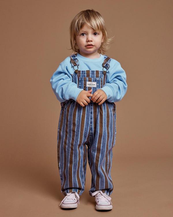 Goldie + Ace - Ace Denim Stripe Overalls   Babies Kids ICONIC EXCLUSIVE - Sleeveless (True Blue Khaki Stripe) Ace Denim Stripe Overalls - Babies-Kids ICONIC EXCLUSIVE