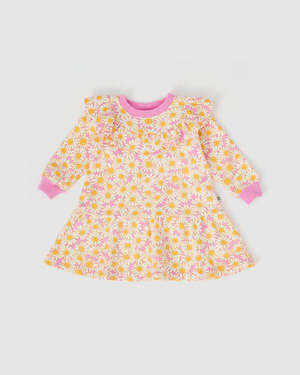 Goldie + Ace - Daisy Meadow Frill Yolk Dress   Babies Kids - Printed Dresses (Fairy Floss Golden) Daisy Meadow Frill Yolk Dress - Babies-Kids