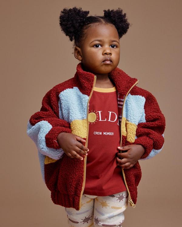 Goldie + Ace - Frankie Sherpa Jacket   Babies Kids - Coats & Jackets (Brick Burgundy) Frankie Sherpa Jacket - Babies-Kids