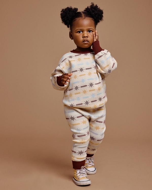 Goldie + Ace - Little Rae Knit Sweatpants   Babies - Pants (Cream Multi) Little Rae Knit Sweatpants - Babies