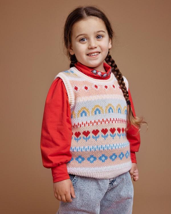 Goldie + Ace - Matilda Sweater Vest   Babies Kids - Coats & Jackets (Peach Multi) Matilda Sweater Vest - Babies-Kids
