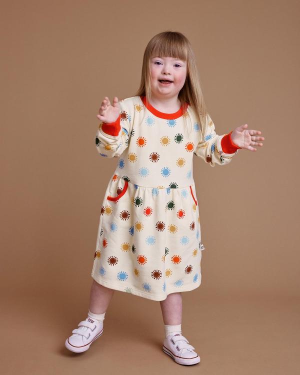 Goldie + Ace - Sunny Days Gathered Pocket Dress   Babies Kids - Printed Dresses (Cream Multi) Sunny Days Gathered Pocket Dress - Babies-Kids