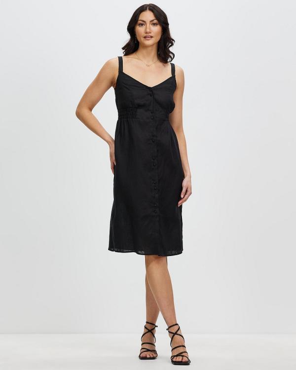 Grace Willow - Elina Linen Dress - Dresses (Black) Elina Linen Dress