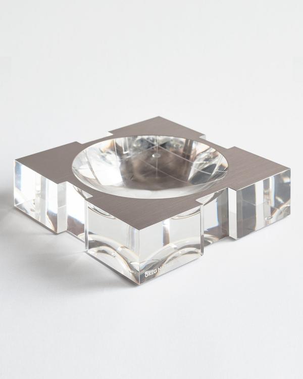Greg Natale - Carter Acrylic Bowl Brushed Platinum Small - Home (Brushed Platinum) Carter Acrylic Bowl Brushed Platinum