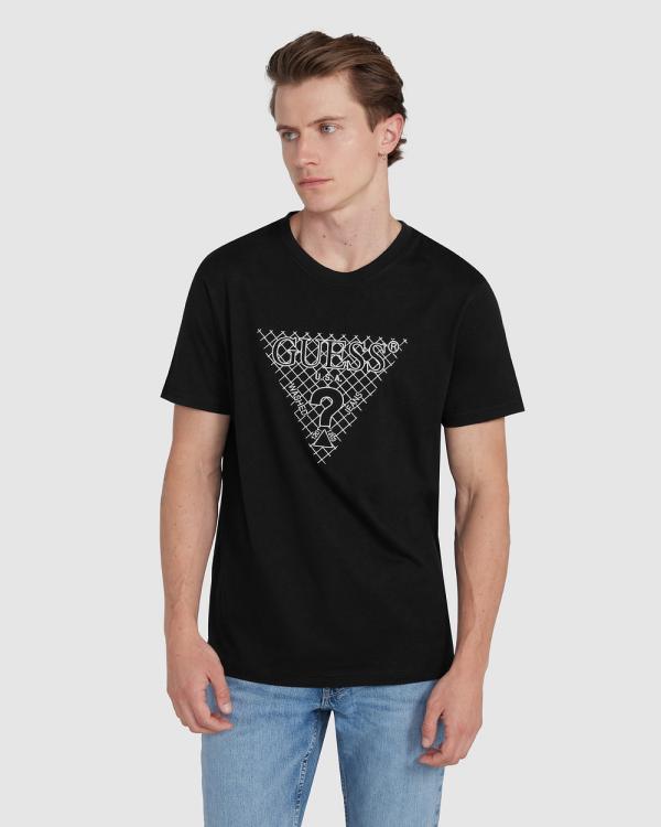 Guess - Triangle Embro Tee - T-Shirts & Singlets (black) Triangle Embro Tee