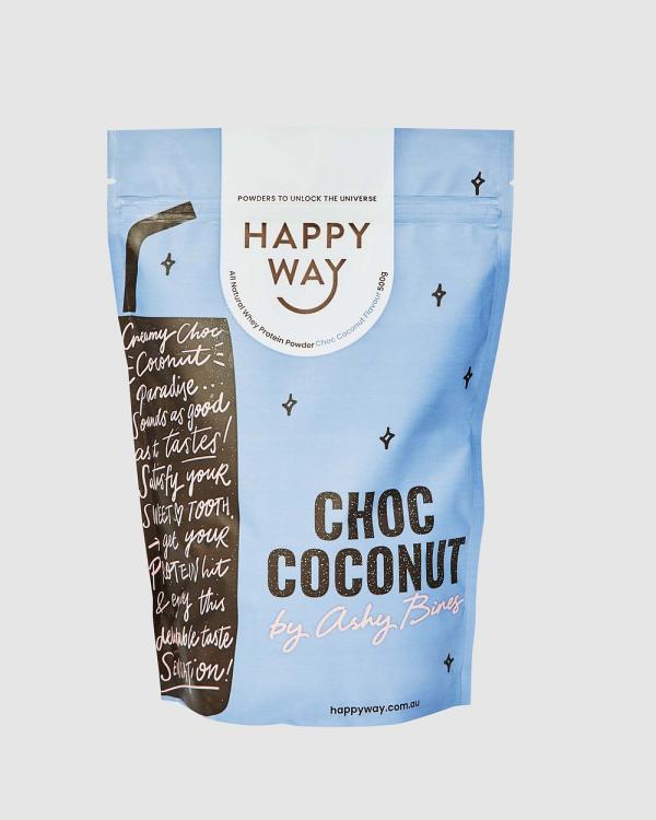 Happy Way - Ashy Bines Choc Coconut Whey Protein Powder 500g - Vitamins & Supplements (Blue) Ashy Bines Choc Coconut Whey Protein Powder 500g