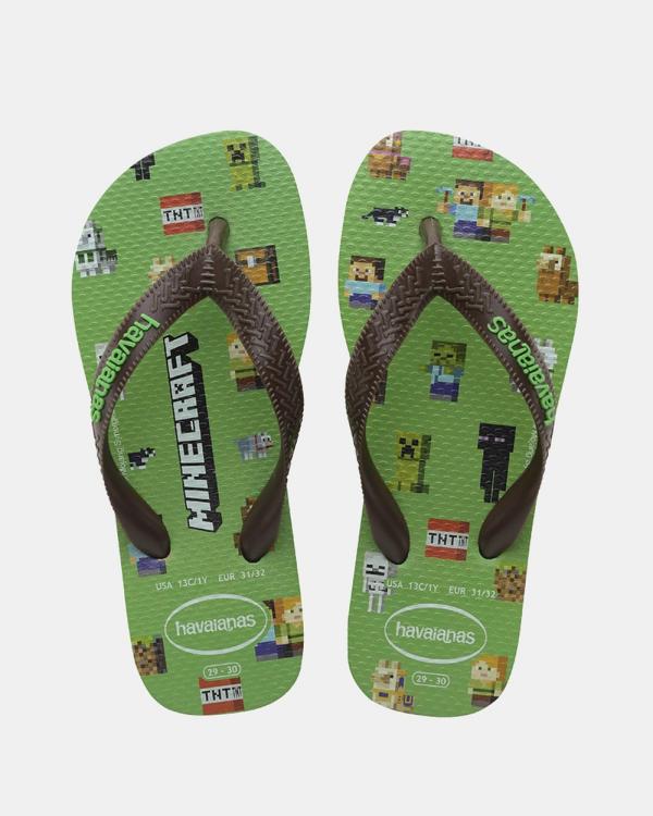 Havaianas - Top Minecraft   Kids - Shoes (Green Leaf) Top Minecraft - Kids