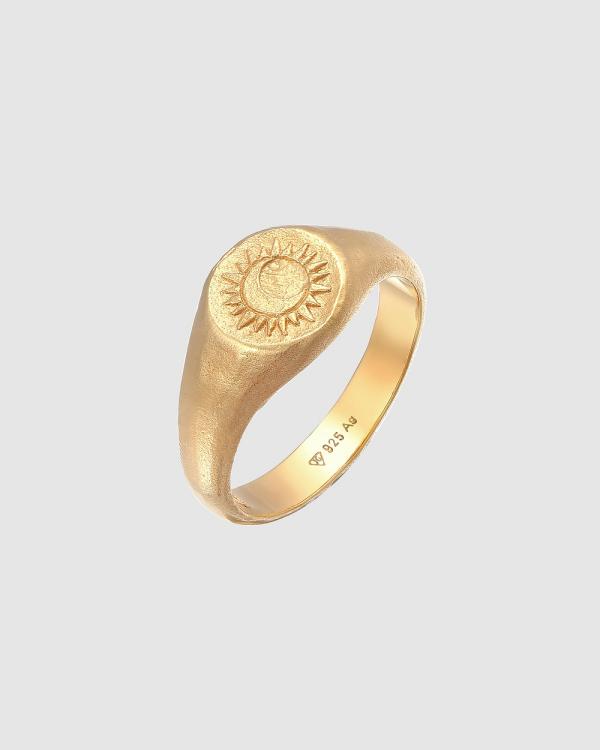 Haze & Glory - ICONIC EXCLUSIVE   Ring Signet Ring Sacred Sun in 925 Sterling Silver Gold Plated - Jewellery (Gold) ICONIC EXCLUSIVE - Ring Signet Ring Sacred Sun in 925 Sterling Silver Gold Plated