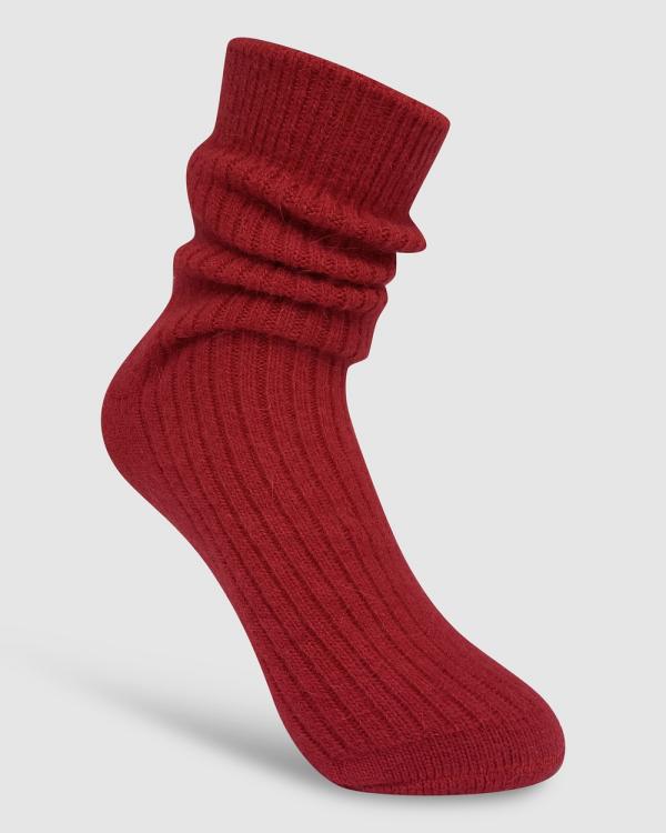 High Heel Jungle - Cashmere Sock - Socks & Tights (Watermelon Red) Cashmere Sock