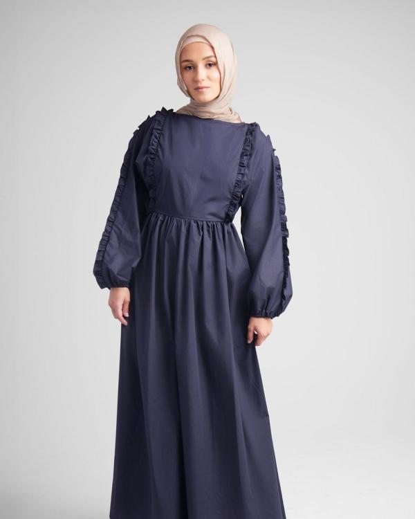Hijab House - Midnight Structured Shoulder Dress - Dresses (Navy) Midnight Structured Shoulder Dress