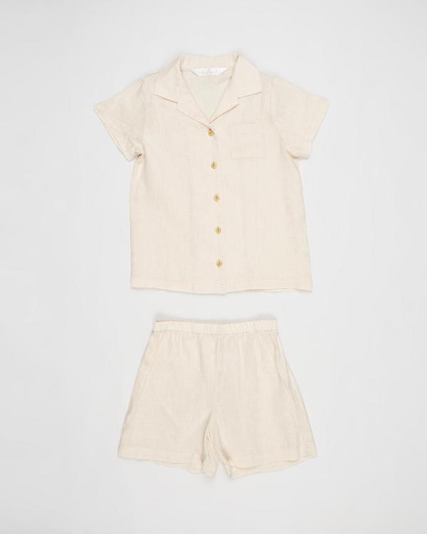 Homebodii - Linen Pyjama Set   Kids - Two-piece sets (Blush) Linen Pyjama Set - Kids