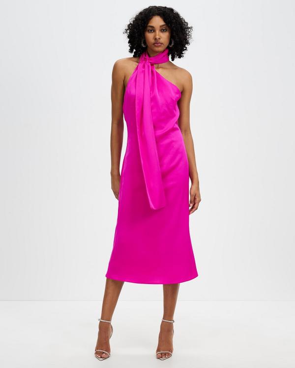 Honey and Beau - Euphoric Halter Midi Dress - Dresses (Lipstick) Euphoric Halter Midi Dress