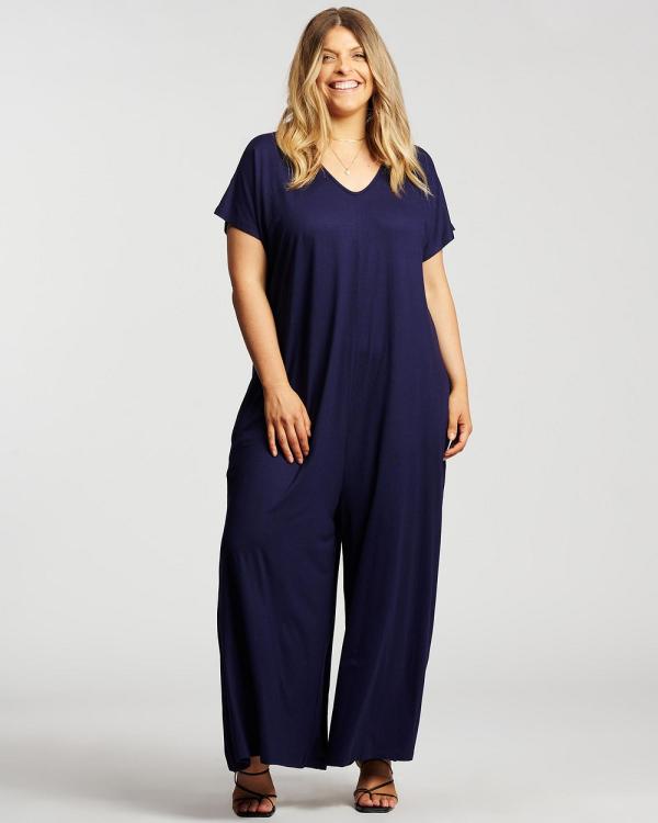 Hope & Harvest - Wide Leg Jumpsuit - Jumpsuits & Playsuits (Navy) Wide Leg Jumpsuit