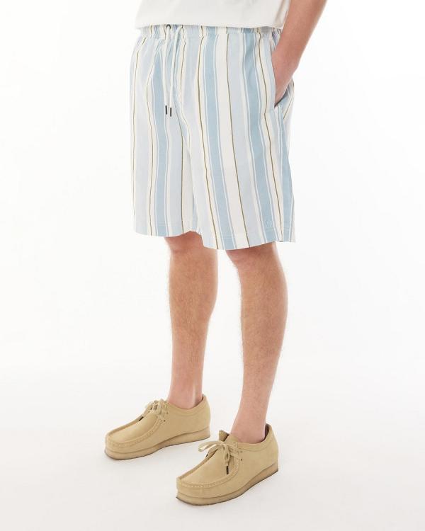 Huffer - Blue Lines Relax Shorts - Shorts (Blue) Blue Lines Relax Shorts
