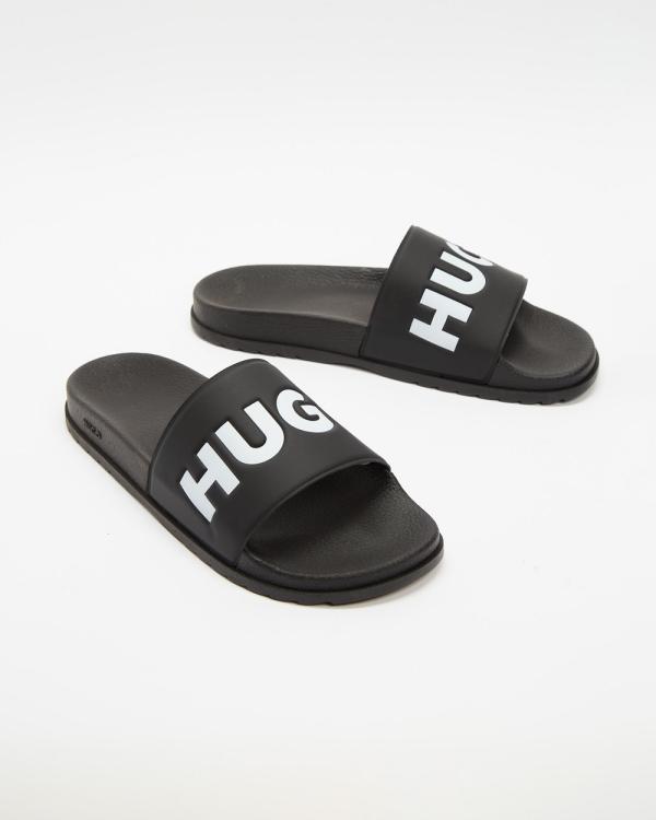 HUGO - Match Italian Made Slides - Sandals (Black) Match Italian-Made Slides