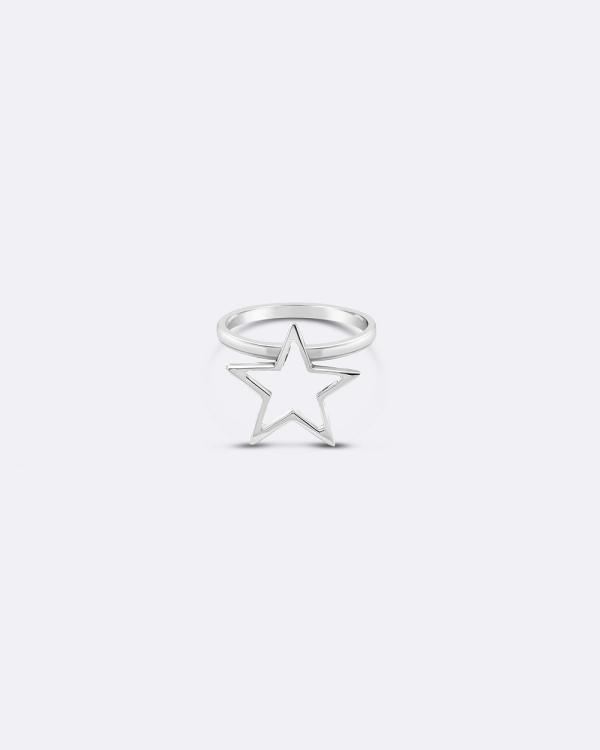 Ichu - Open Star Ring - Jewellery (925 Sterling Silver) Open Star Ring