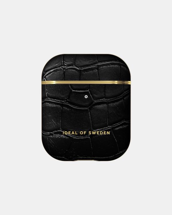 Ideal of Sweden - Ideal of Sweden Airpods (1 2) 1st & 2nd Generation Jet Black Croco   - Tech Accessories (Black) Ideal of Sweden Airpods (1-2) 1st & 2nd Generation Jet Black Croco -