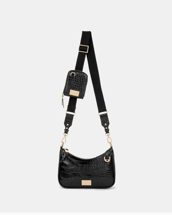 Ideal of Sweden - Ideal of Sweden Crossbag Nora Black Croco - Handbags (Black) Ideal of Sweden Crossbag Nora Black Croco