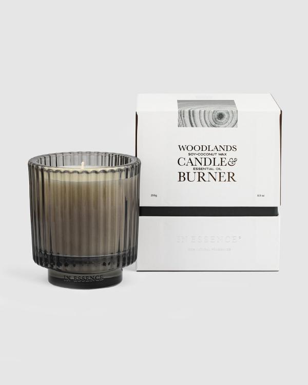 In Essence - In Essence  Woodlands Soy + Coconut Wax Candle & Essential Oil Burner 255g - Home (N/A) In Essence  Woodlands Soy + Coconut Wax Candle & Essential Oil Burner 255g