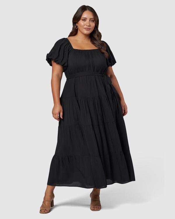 Indigo Tonic - Amelia Tiered Midi Dress - Dresses (Black) Amelia Tiered Midi Dress