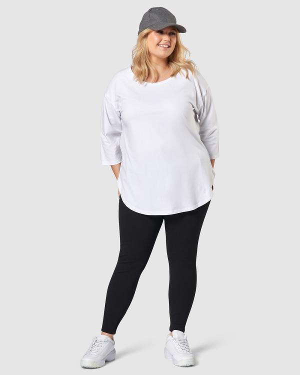 Indigo Tonic - Luna 3 4 Sleeve Tee - Sports Tops & Bras (White) Luna 3-4 Sleeve Tee