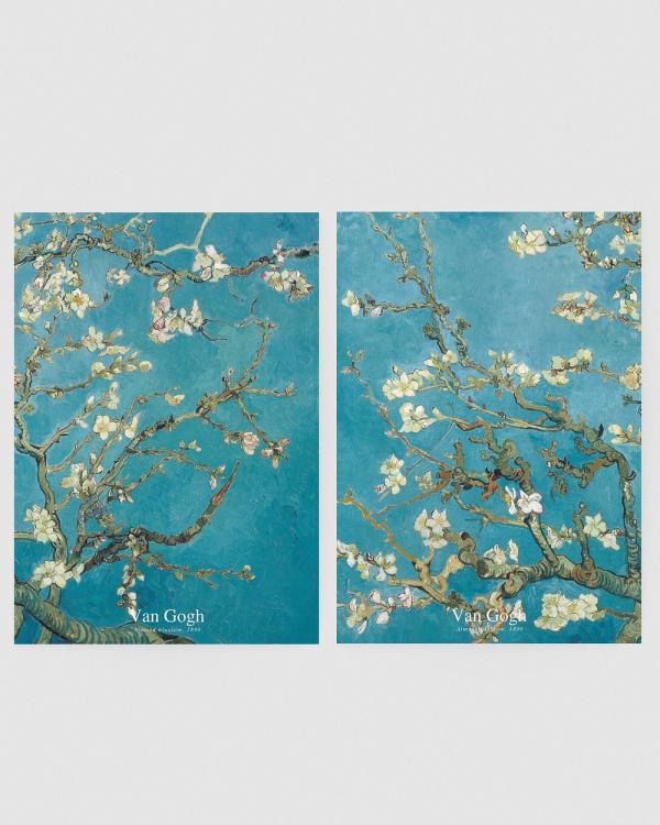 Inka Arthouse - Almond Blossoms Set of 2 by Van Gogh Art Prints - Home (Blue) Almond Blossoms Set of 2 by Van Gogh Art Prints